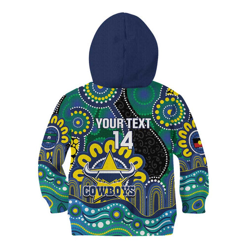 Custom NAIDOC Week 2025 Cowboys Kid Hoodie Indigenous Art