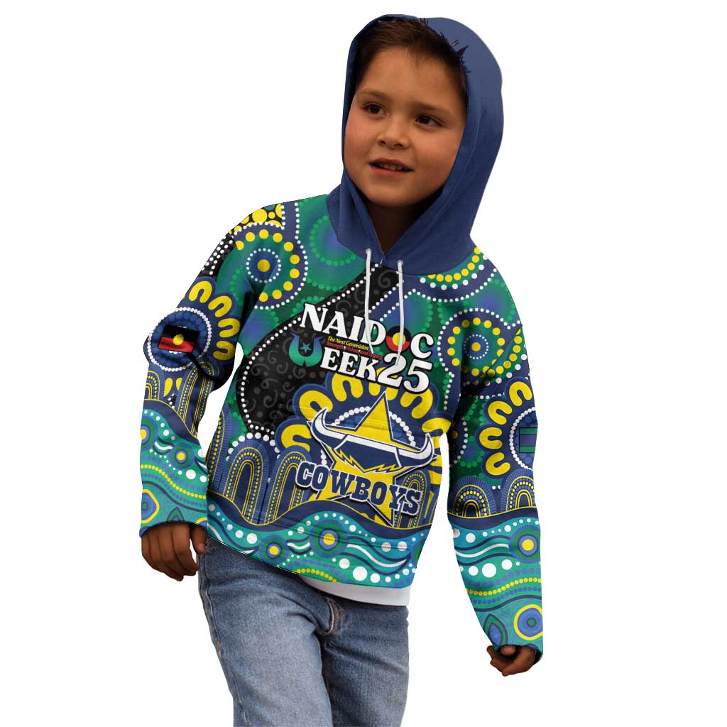 Custom NAIDOC Week 2025 Cowboys Kid Hoodie Indigenous Art