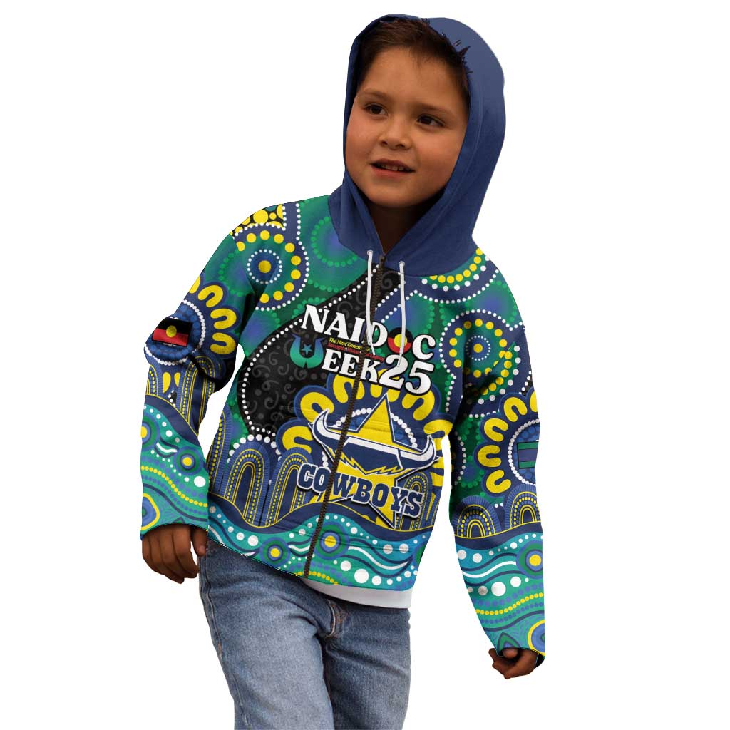 Custom NAIDOC Week 2025 Cowboys Kid Hoodie Indigenous Art