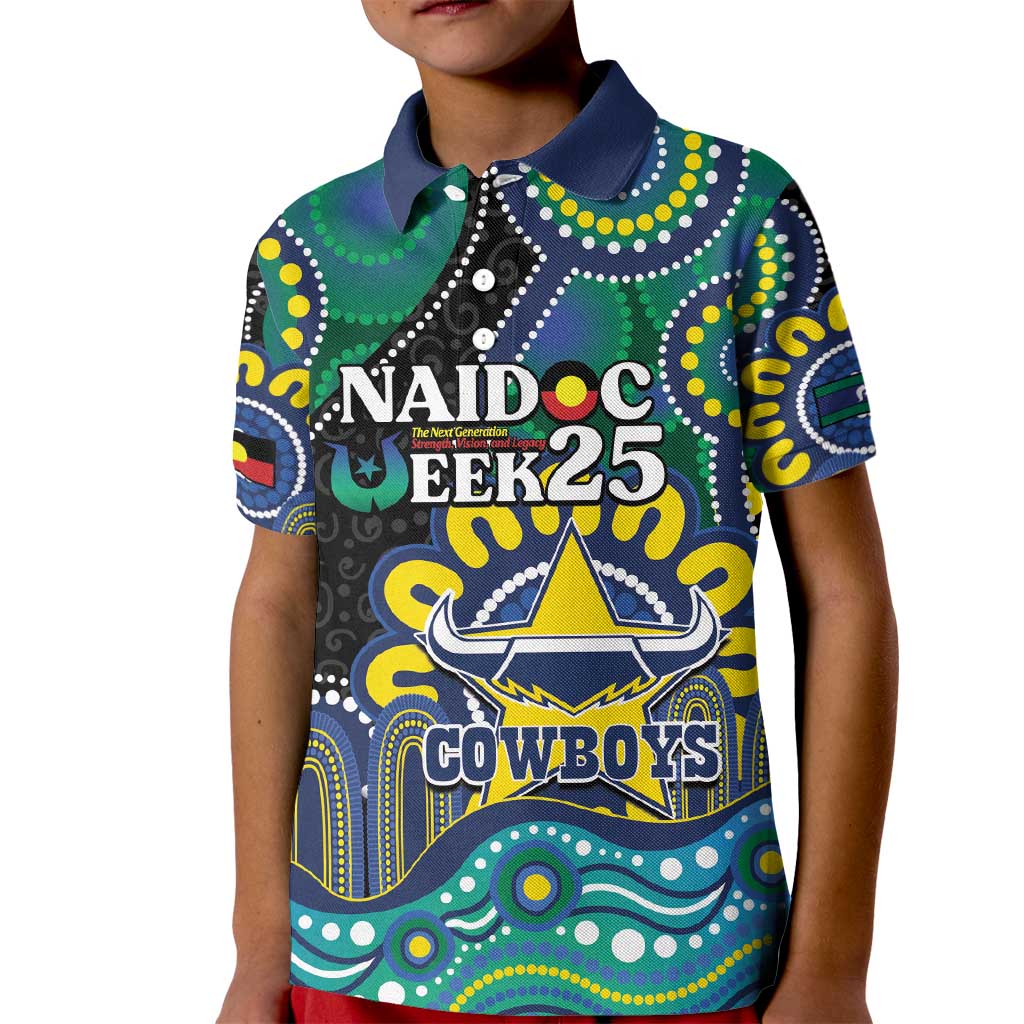 Custom NAIDOC Week 2025 Cowboys Kid Polo Shirt Indigenous Art