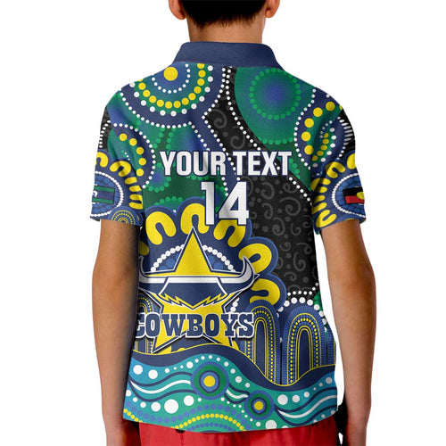 Custom NAIDOC Week 2025 Cowboys Kid Polo Shirt Indigenous Art
