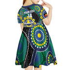 Custom NAIDOC Week 2025 Cowboys Kid Short Sleeve Dress Indigenous Art