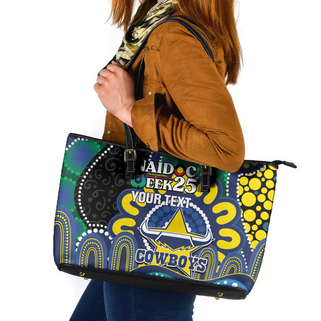 Custom NAIDOC Week 2025 Cowboys Leather Tote Bag Indigenous Art