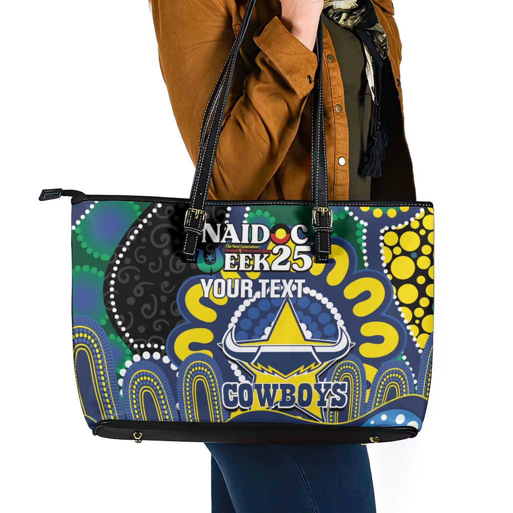 Custom NAIDOC Week 2025 Cowboys Leather Tote Bag Indigenous Art