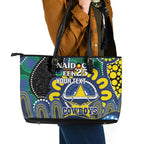 Custom NAIDOC Week 2025 Cowboys Leather Tote Bag Indigenous Art
