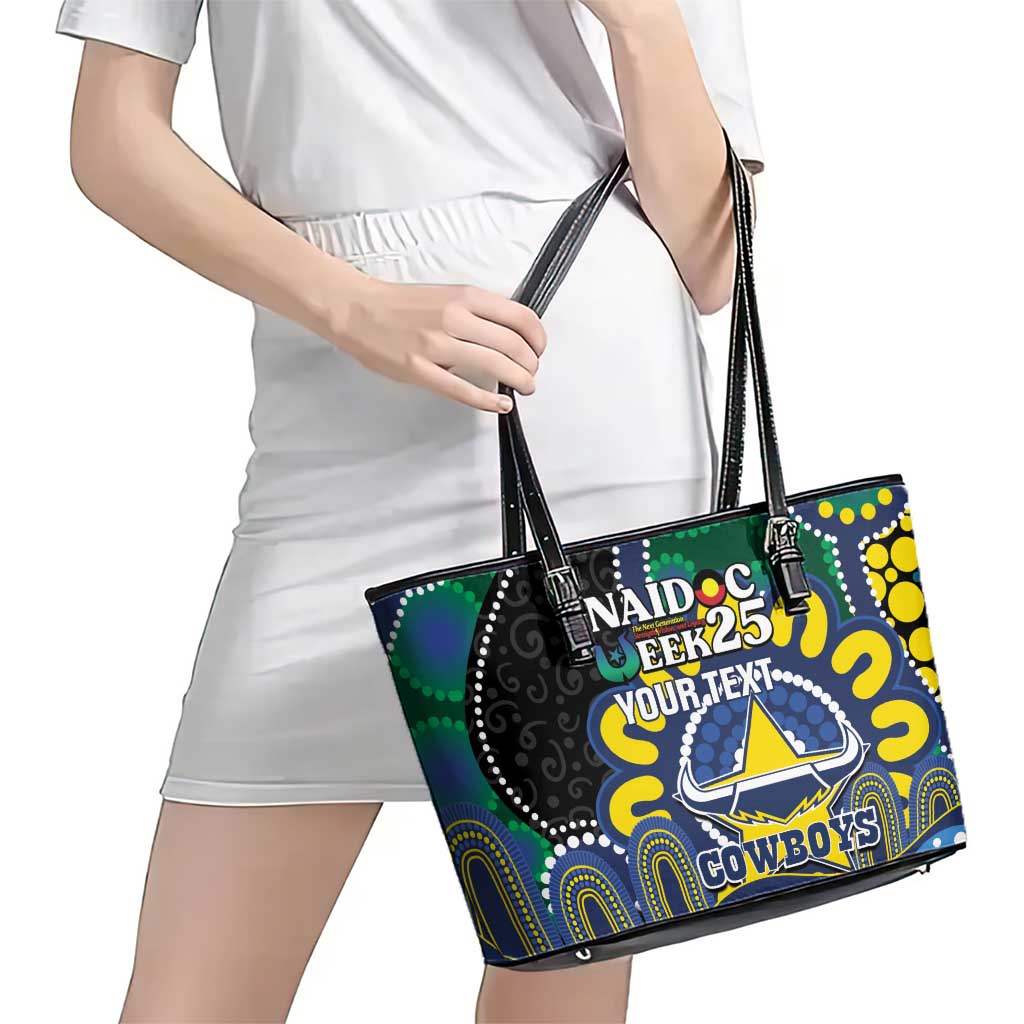 Custom NAIDOC Week 2025 Cowboys Leather Tote Bag Indigenous Art