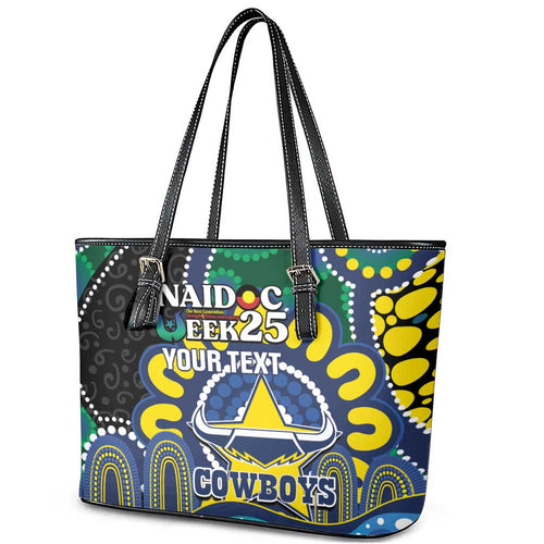 Custom NAIDOC Week 2025 Cowboys Leather Tote Bag Indigenous Art