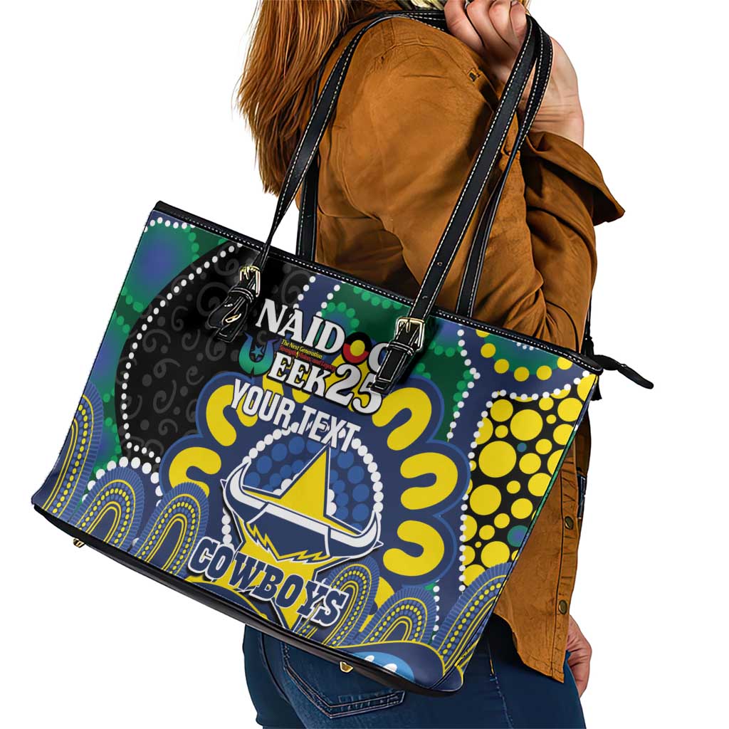 Custom NAIDOC Week 2025 Cowboys Leather Tote Bag Indigenous Art