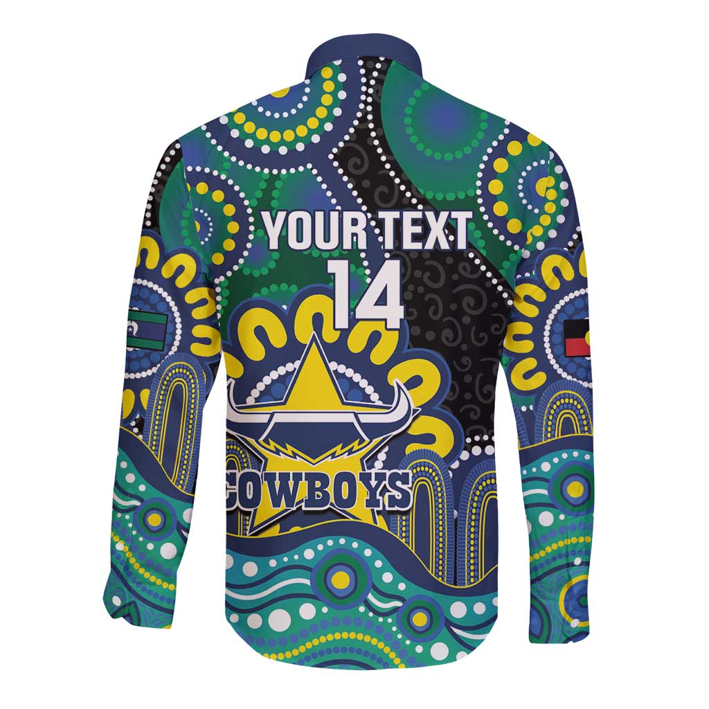 Custom NAIDOC Week 2025 Cowboys Long Sleeve Button Shirt Indigenous Art