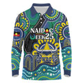 Custom NAIDOC Week 2025 Cowboys Long Sleeve Polo Shirt Indigenous Art