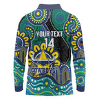 Custom NAIDOC Week 2025 Cowboys Long Sleeve Polo Shirt Indigenous Art