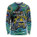 Custom NAIDOC Week 2025 Cowboys Long Sleeve Shirt Indigenous Art
