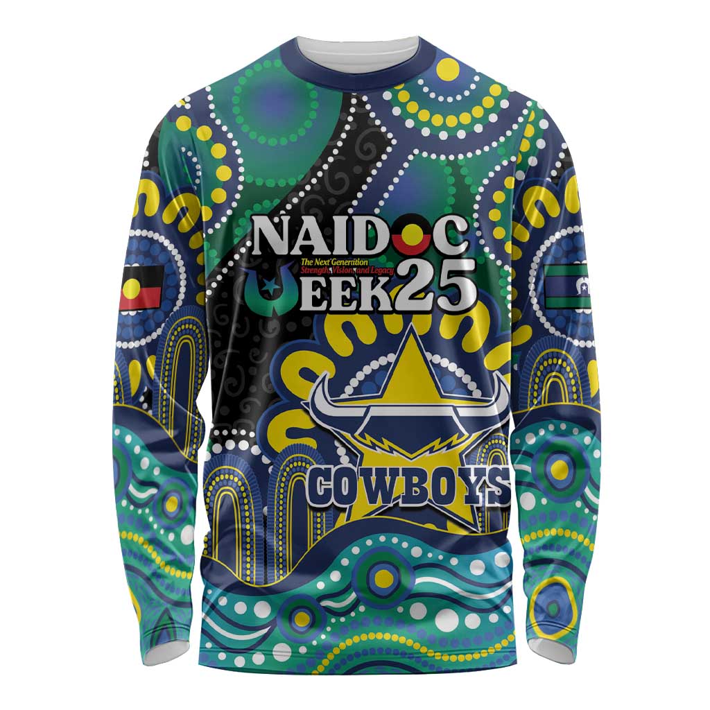 Custom NAIDOC Week 2025 Cowboys Long Sleeve Shirt Indigenous Art