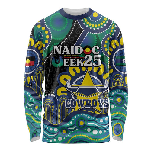 Custom NAIDOC Week 2025 Cowboys Long Sleeve Shirt Indigenous Art