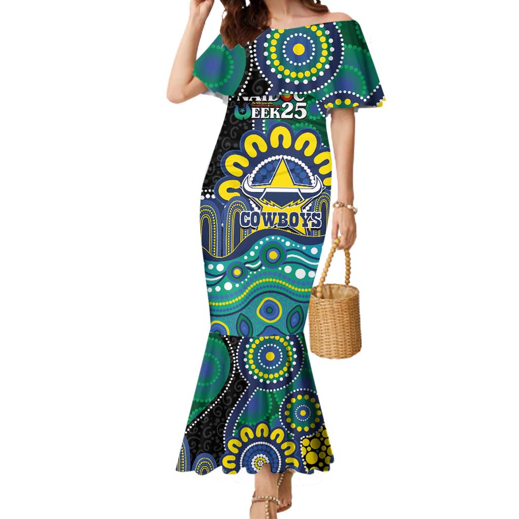 Custom NAIDOC Week 2025 Cowboys Mermaid Dress Indigenous Art