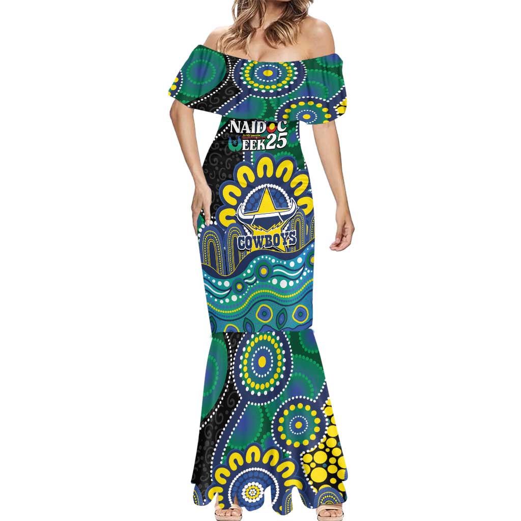 Custom NAIDOC Week 2025 Cowboys Mermaid Dress Indigenous Art