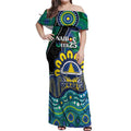 Custom NAIDOC Week 2025 Cowboys Off Shoulder Maxi Dress Indigenous Art