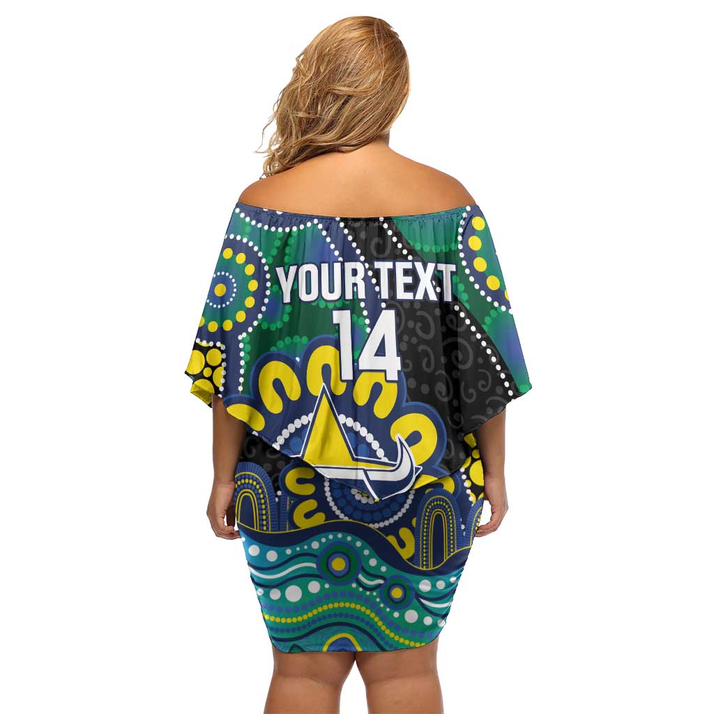 Custom NAIDOC Week 2025 Cowboys Off Shoulder Short Dress Indigenous Art