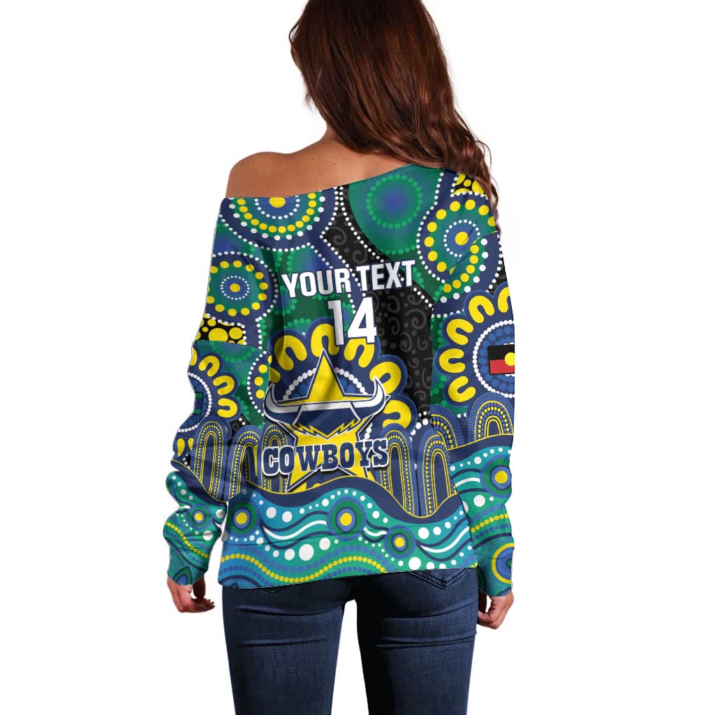 Custom NAIDOC Week 2025 Cowboys Off Shoulder Sweater Indigenous Art