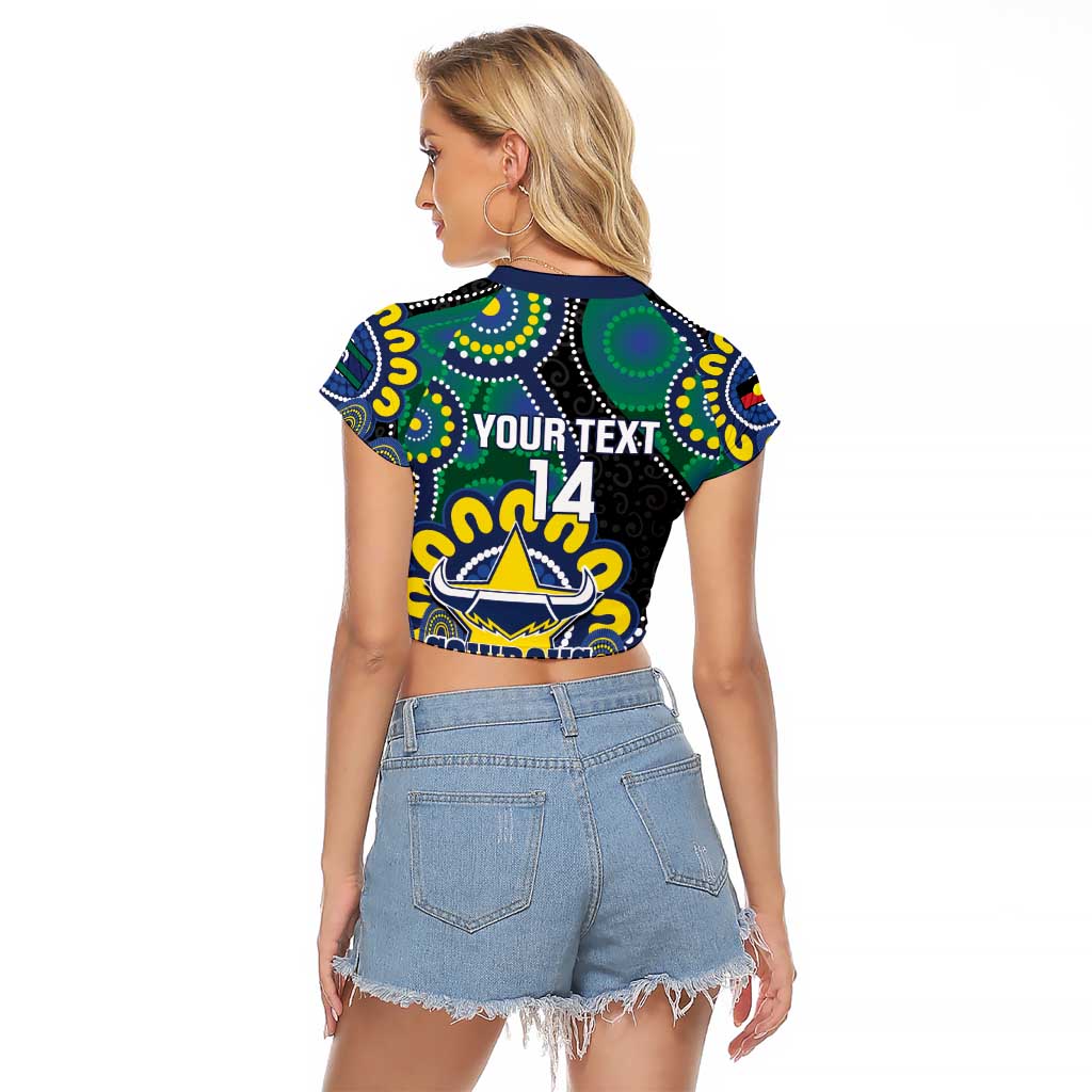 Custom NAIDOC Week 2025 Cowboys Raglan Cropped T Shirt Indigenous Art