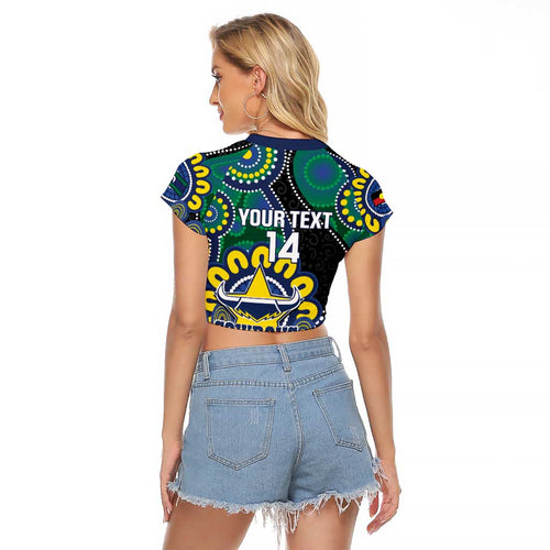 Custom NAIDOC Week 2025 Cowboys Raglan Cropped T Shirt Indigenous Art