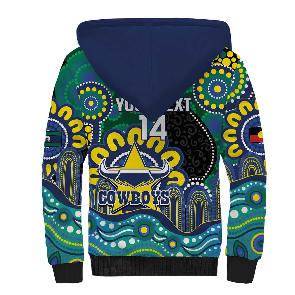 Custom NAIDOC Week 2025 Cowboys Sherpa Hoodie Indigenous Art