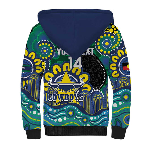 Custom NAIDOC Week 2025 Cowboys Sherpa Hoodie Indigenous Art