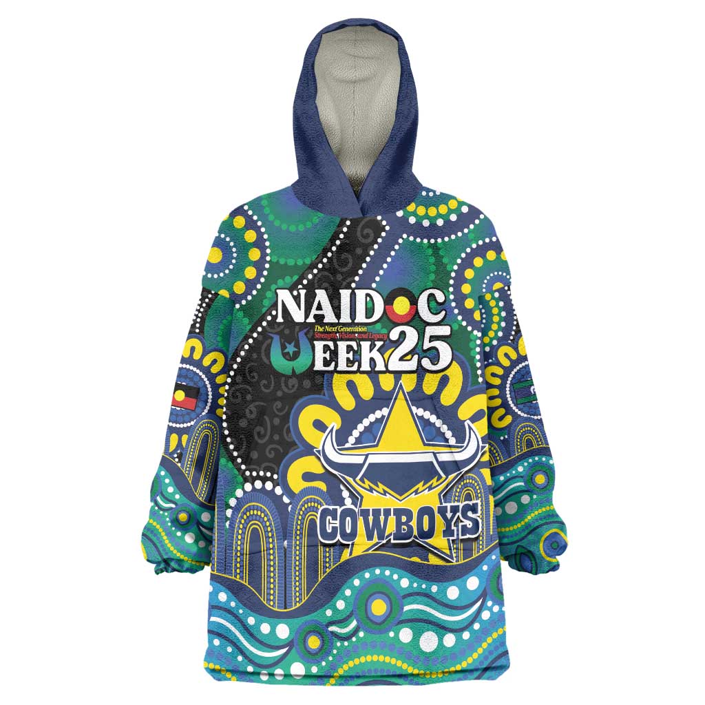 Custom NAIDOC Week 2025 Cowboys Wearable Blanket Hoodie Indigenous Art