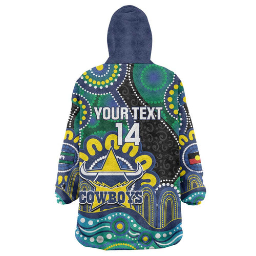 Custom NAIDOC Week 2025 Cowboys Wearable Blanket Hoodie Indigenous Art