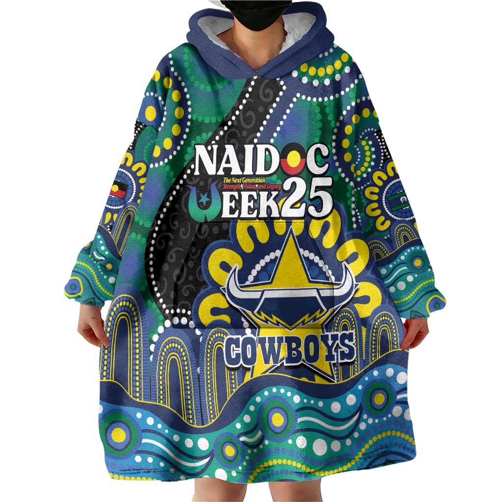 Custom NAIDOC Week 2025 Cowboys Wearable Blanket Hoodie Indigenous Art