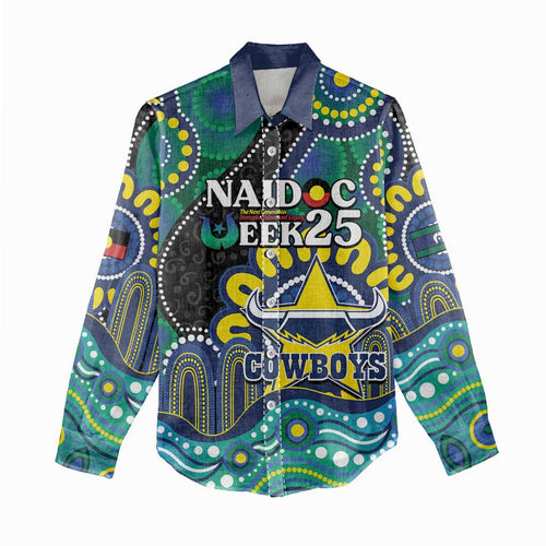 Custom NAIDOC Week 2025 Cowboys Women Casual Shirt Indigenous Art