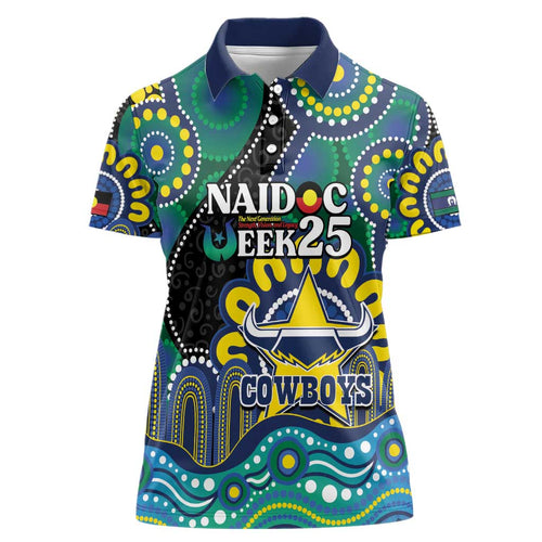 Custom NAIDOC Week 2025 Cowboys Women Polo Shirt Indigenous Art