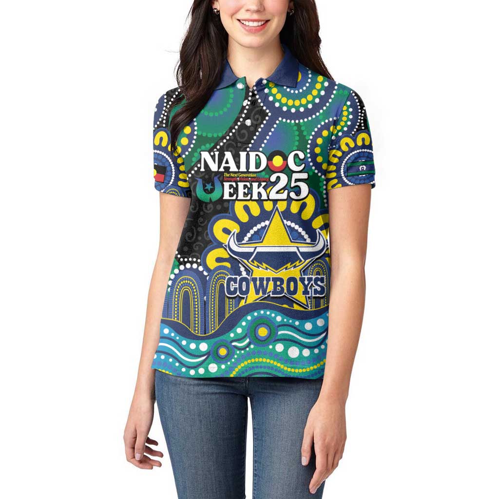 Custom NAIDOC Week 2025 Cowboys Women Polo Shirt Indigenous Art