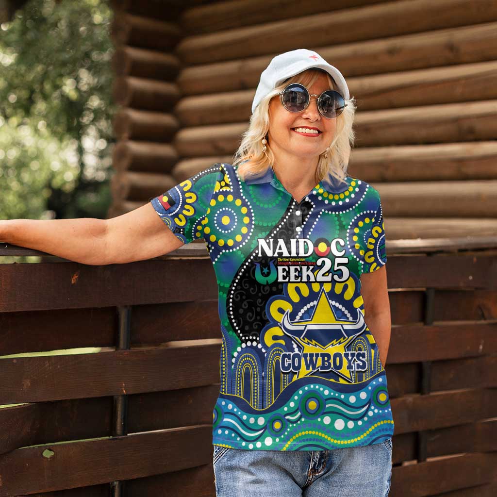 Custom NAIDOC Week 2025 Cowboys Women Polo Shirt Indigenous Art