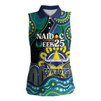 Custom NAIDOC Week 2025 Cowboys Women Sleeveless Polo Shirt Indigenous Art