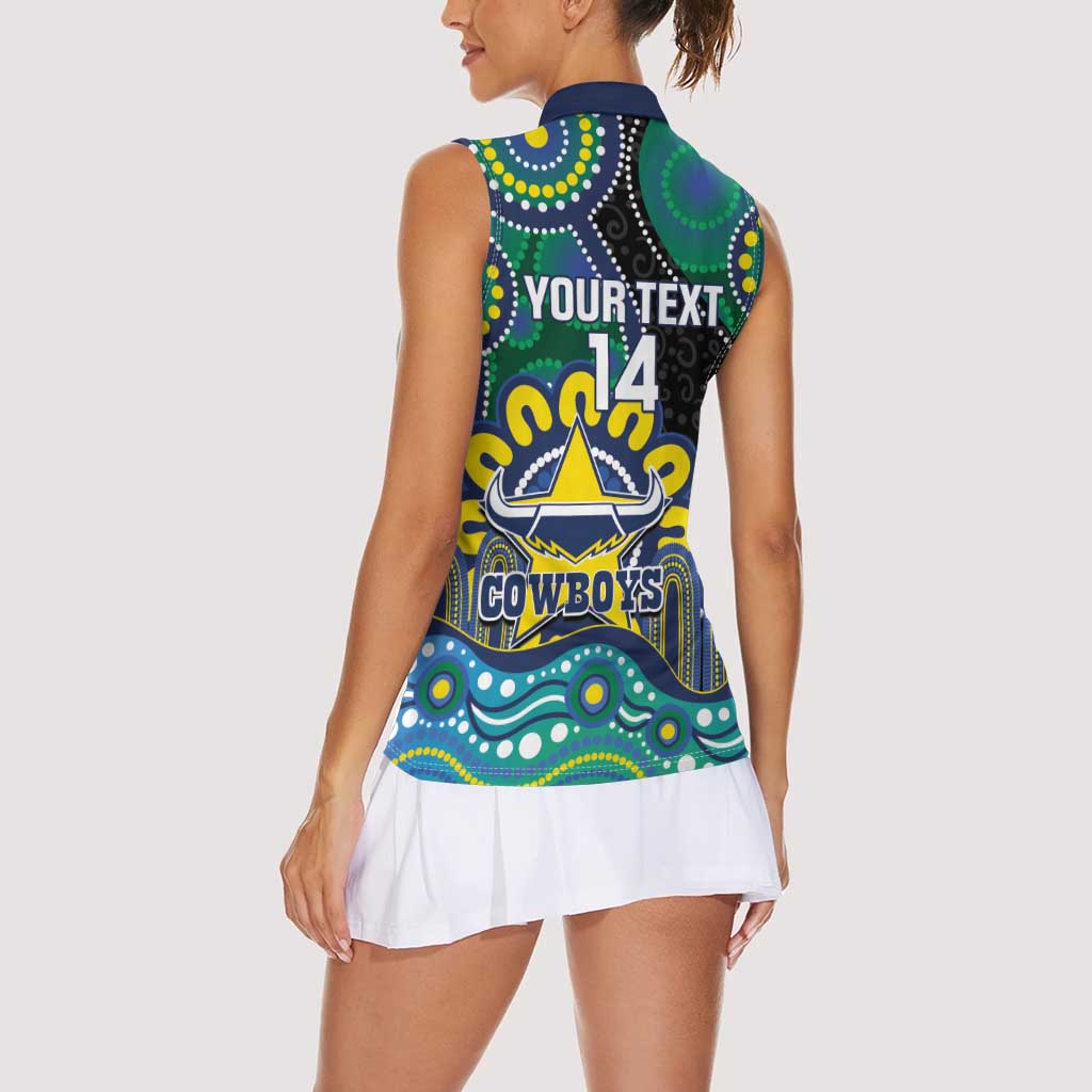 Custom NAIDOC Week 2025 Cowboys Women Sleeveless Polo Shirt Indigenous Art