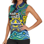 Custom NAIDOC Week 2025 Cowboys Women Sleeveless Polo Shirt Indigenous Art