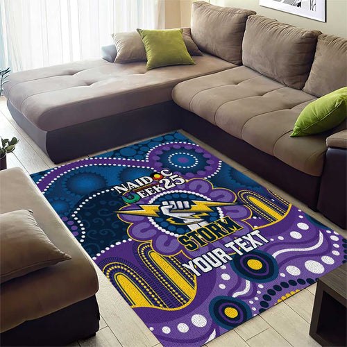 Custom NAIDOC Week 2025 Storm Area Rug Melbourne Indigenous Art
