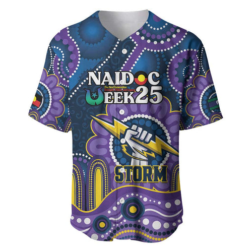 Custom NAIDOC Week 2025 Storm Baseball Jersey Melbourne Indigenous Art