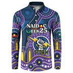 Custom NAIDOC Week 2025 Storm Button Sweatshirt Melbourne Indigenous Art