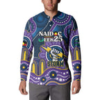 Custom NAIDOC Week 2025 Storm Button Sweatshirt Melbourne Indigenous Art