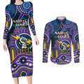 Custom NAIDOC Week 2025 Storm Couples Matching Long Sleeve Bodycon Dress and Long Sleeve Button Shirt Melbourne Indigenous Art