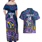 Custom NAIDOC Week 2025 Storm Couples Matching Off Shoulder Maxi Dress and Hawaiian Shirt Melbourne Indigenous Art
