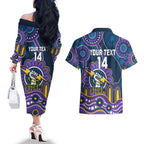 Custom NAIDOC Week 2025 Storm Couples Matching Off The Shoulder Long Sleeve Dress and Hawaiian Shirt Melbourne Indigenous Art