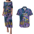 Custom NAIDOC Week 2025 Storm Couples Matching Puletasi and Hawaiian Shirt Melbourne Indigenous Art