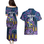 Custom NAIDOC Week 2025 Storm Couples Matching Puletasi and Hawaiian Shirt Melbourne Indigenous Art