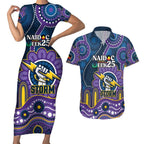 Custom NAIDOC Week 2025 Storm Couples Matching Short Sleeve Bodycon Dress and Hawaiian Shirt Melbourne Indigenous Art