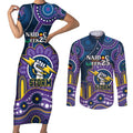 Custom NAIDOC Week 2025 Storm Couples Matching Short Sleeve Bodycon Dress and Long Sleeve Button Shirt Melbourne Indigenous Art