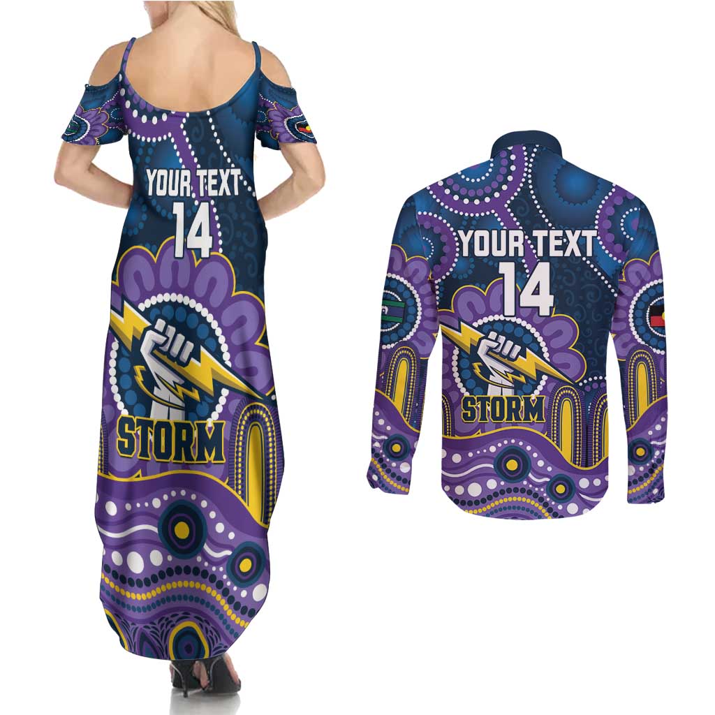 Custom NAIDOC Week 2025 Storm Couples Matching Summer Maxi Dress and Long Sleeve Button Shirt Melbourne Indigenous Art