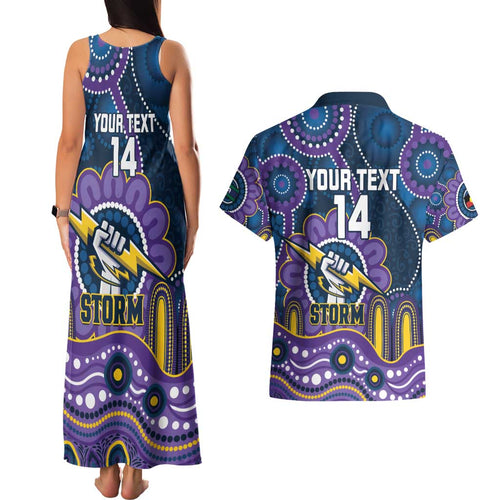 Custom NAIDOC Week 2025 Storm Couples Matching Tank Maxi Dress and Hawaiian Shirt Melbourne Indigenous Art
